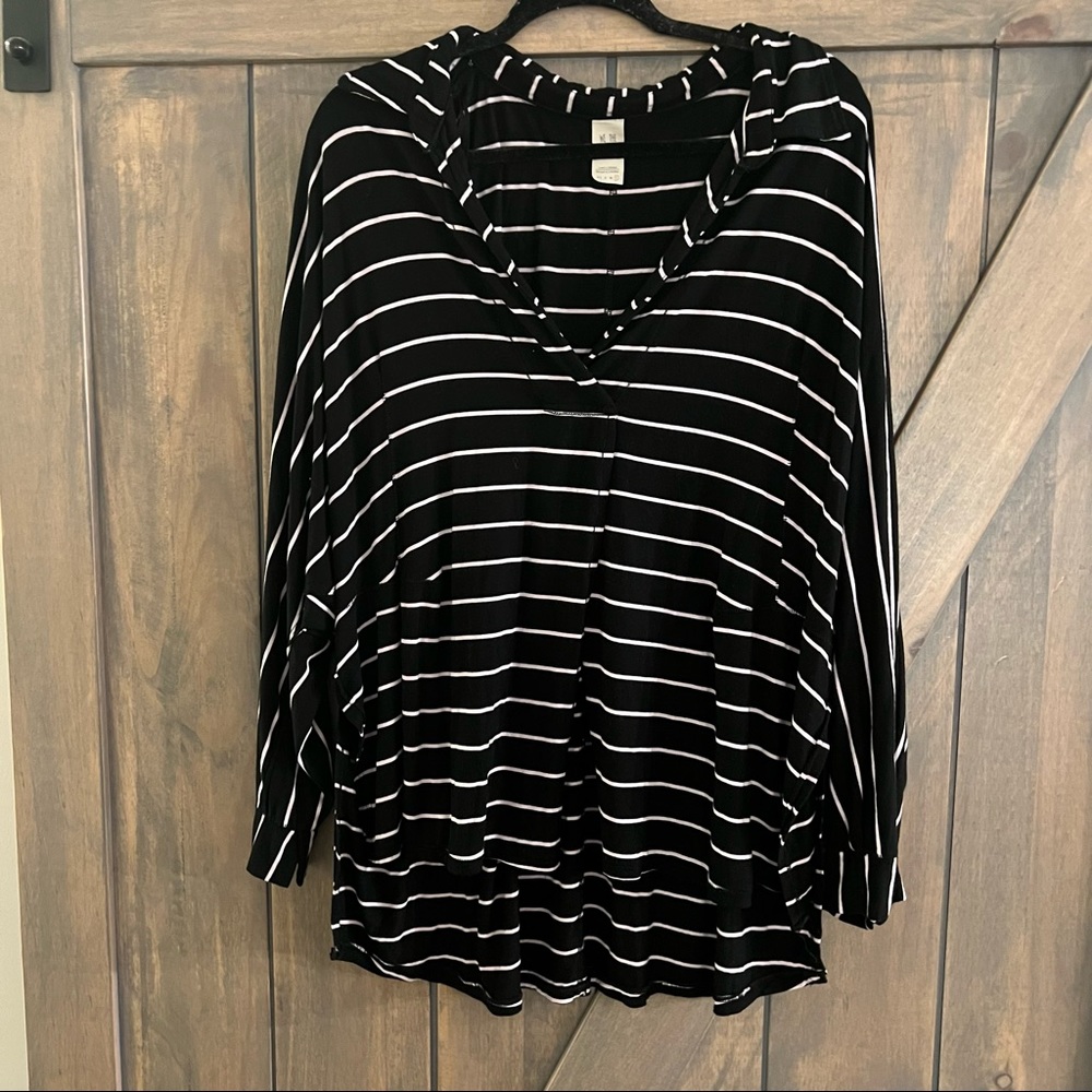 We The Free black striped tunic